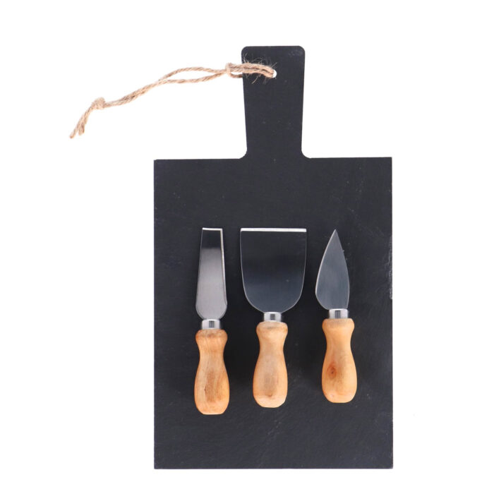 Kaasplank leisteen met 3 kaasmesjes - Afbeelding 2