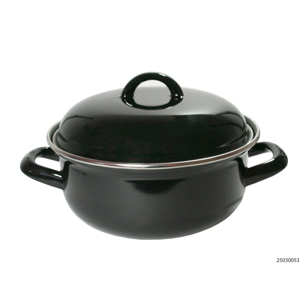 Braadpan emaille zwart Ø 22 cm 2L