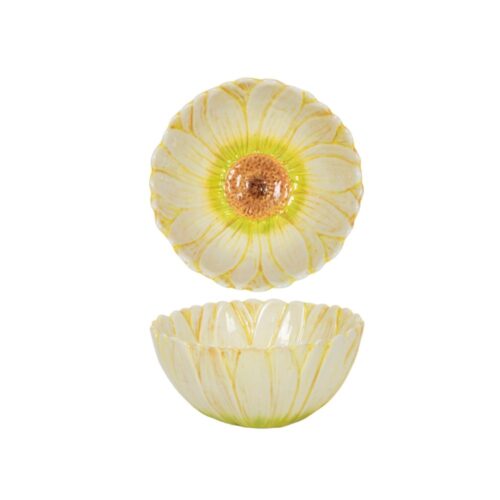 Schaal Ø14cm flower geel