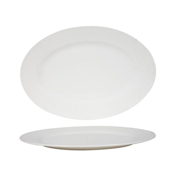 Serveerbord ovaal Diamond porselein 34