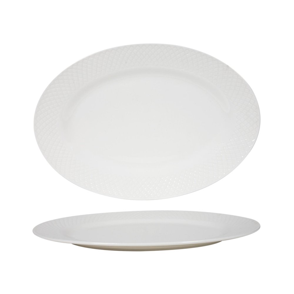 Serveerbord ovaal Diamond porselein 34