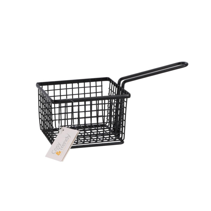 Frietmandje zwart 12x10h8,5 cm - Afbeelding 2