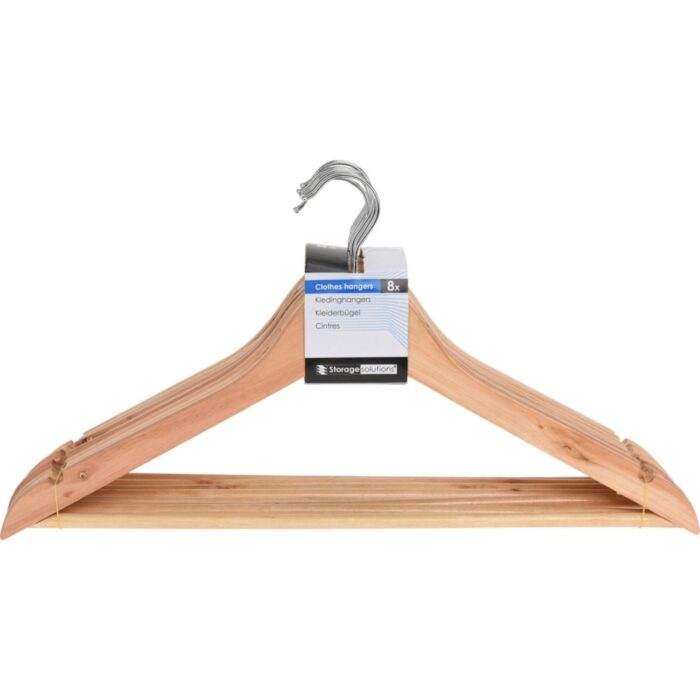 Kleerhanger set hout 8dlg