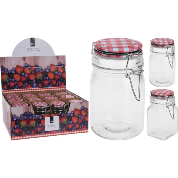 Voorraadpot glas 250ml 2 stuks assorti