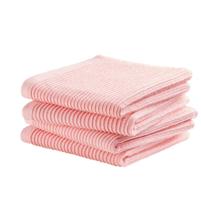 DDDDD vaatdoek Basic pastel pink 30 x 30 cm set 4 - Afbeelding 2