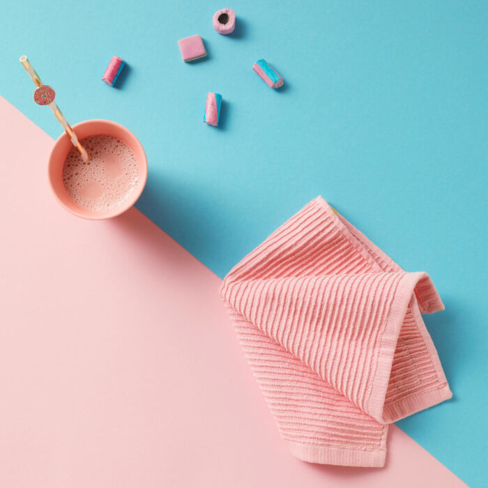 DDDDD vaatdoek Basic pastel pink 30 x 30 cm set 4 - Afbeelding 3