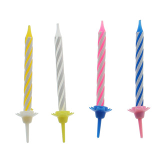 Metaltex Taartkaarsen 24 Stuks en 12 Houders - Afbeelding 4