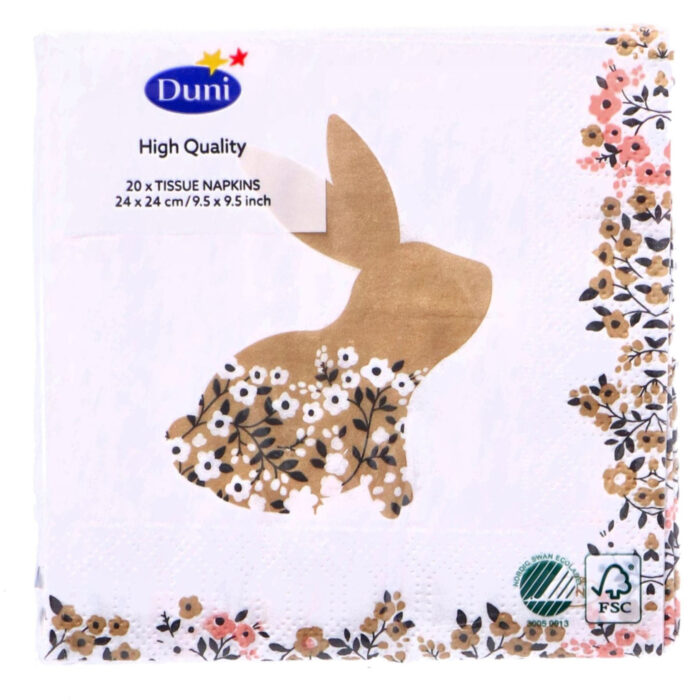 Paas Servetten Blooming Bunnies 24x24 cm - Afbeelding 2