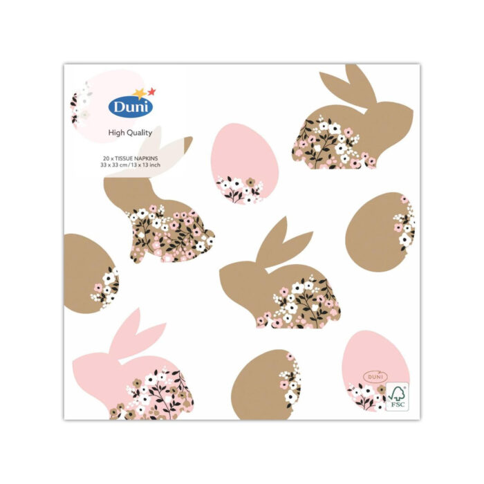 Paas Servetten Blooming Bunnies 33x33 cm - Afbeelding 2