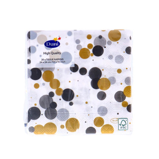 Servetten Festive Bubbles Black 24x24 cm - Afbeelding 2