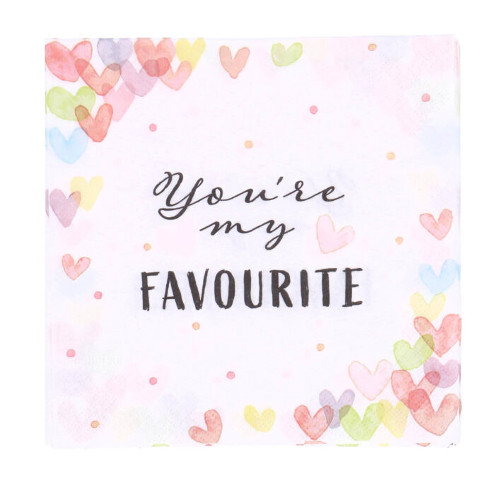 Servetten Hearts Favour 33x33 cm - Afbeelding 3