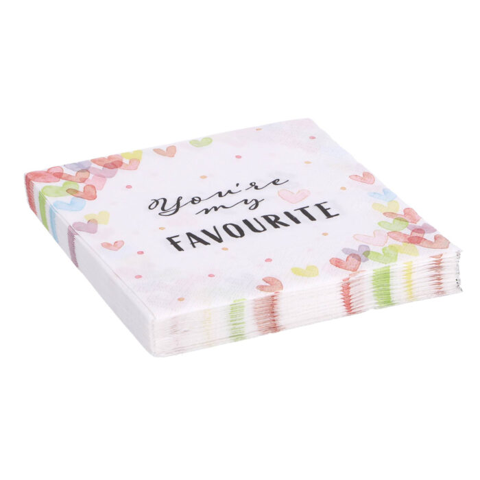 Servetten Hearts Favour 33x33 cm - Afbeelding 4