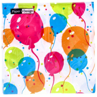 Servetten Splash Balloons 33x33 cm - Afbeelding 2