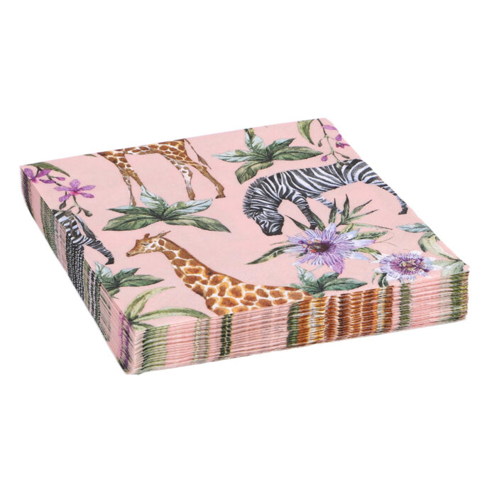 Servetten Zebras & Girafes 33x33 cm - Afbeelding 4
