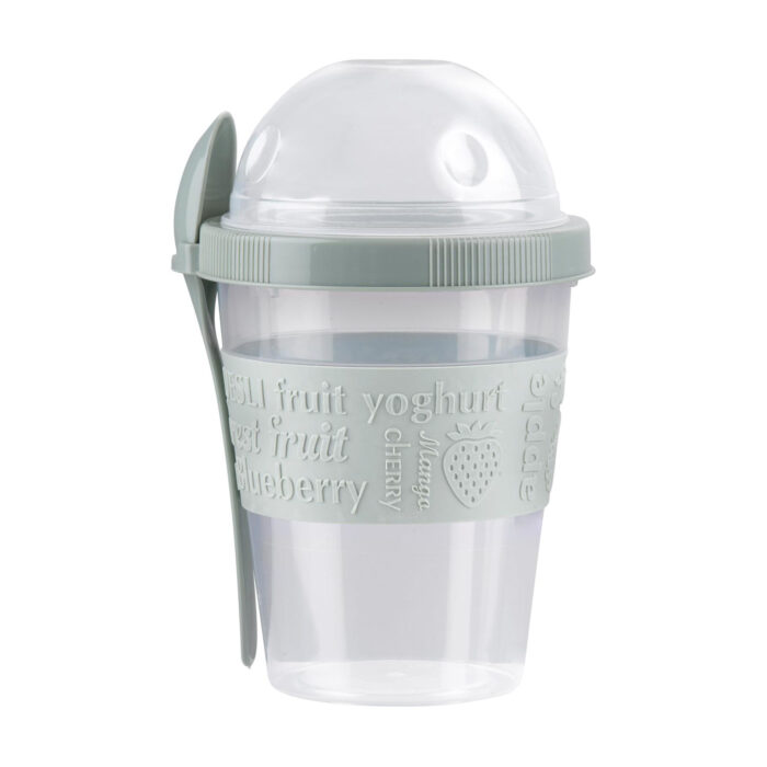 Yoghurtbeker met deksel en lepel - Afbeelding 5