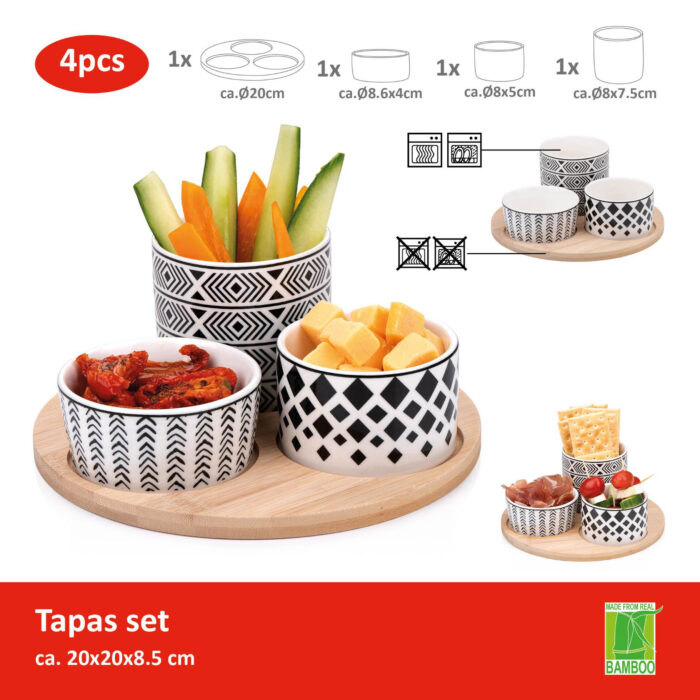 Tapasset rond 4 delig - Afbeelding 5