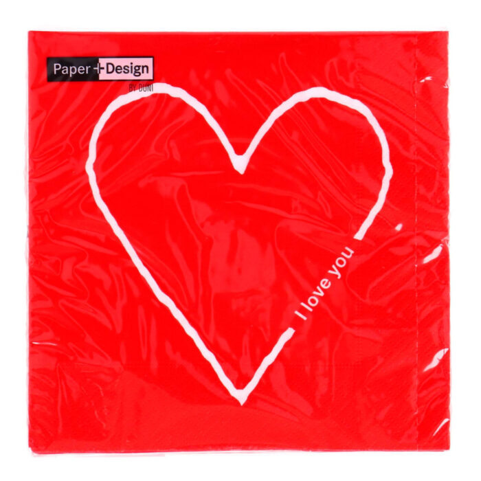 Servetten I Love You 33x33 cm - Afbeelding 2