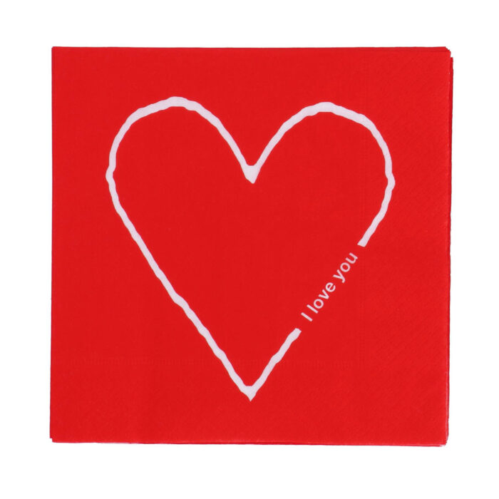 Servetten I Love You 33x33 cm - Afbeelding 3