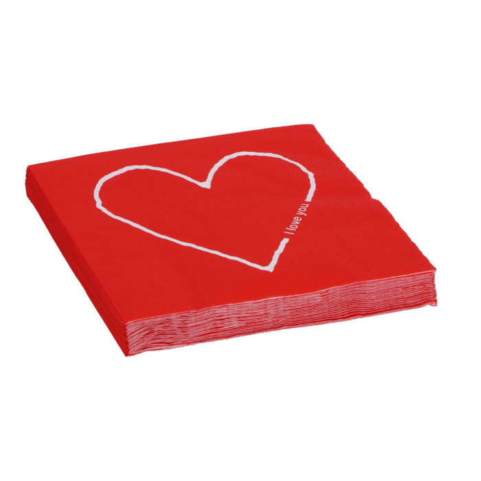Servetten I Love You 33x33 cm - Afbeelding 4