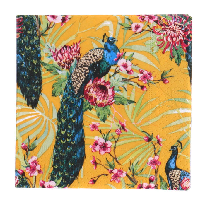 Servetten Tropic Peacock 24x24 cm - Afbeelding 3