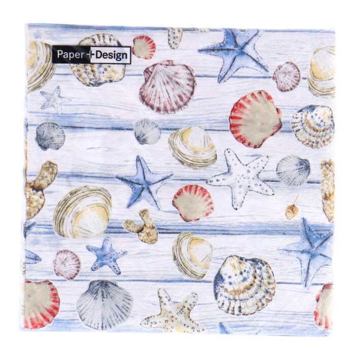Servetten Beach Shells 33x33 cm - Afbeelding 2