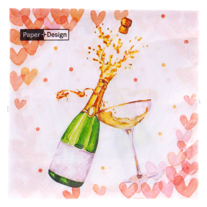 Servetten Hearts Bubbles 33x33 cm - Afbeelding 2