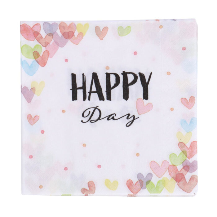 Servetten Hearts Happy 33x33 cm - Afbeelding 4
