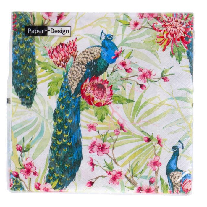 Servetten Tropic Peacock 33x33 cm - Afbeelding 2