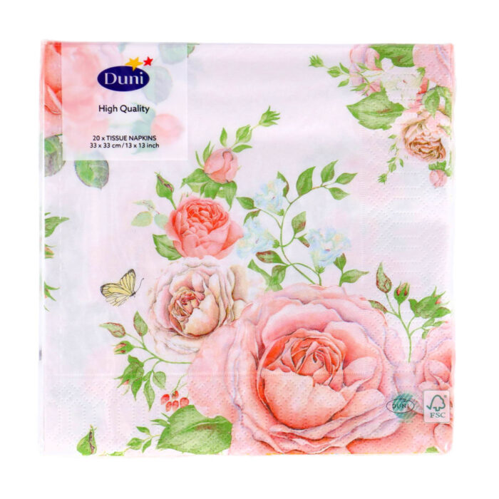 Servetten Rose Glory 33x33 cm - Afbeelding 2