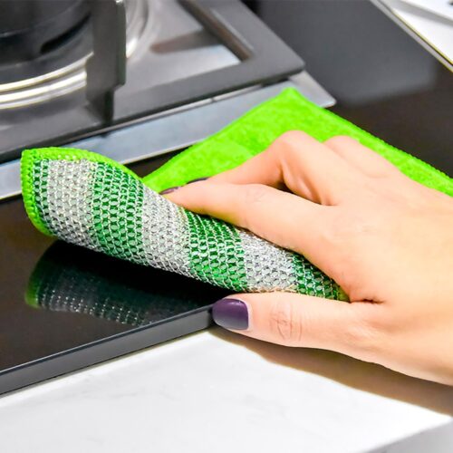 Clean home microvezel schuursponsjes 2 stuks  12x17 cm