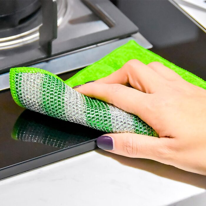 Clean home microvezel schuursponsjes 2 stuks  12x17 cm