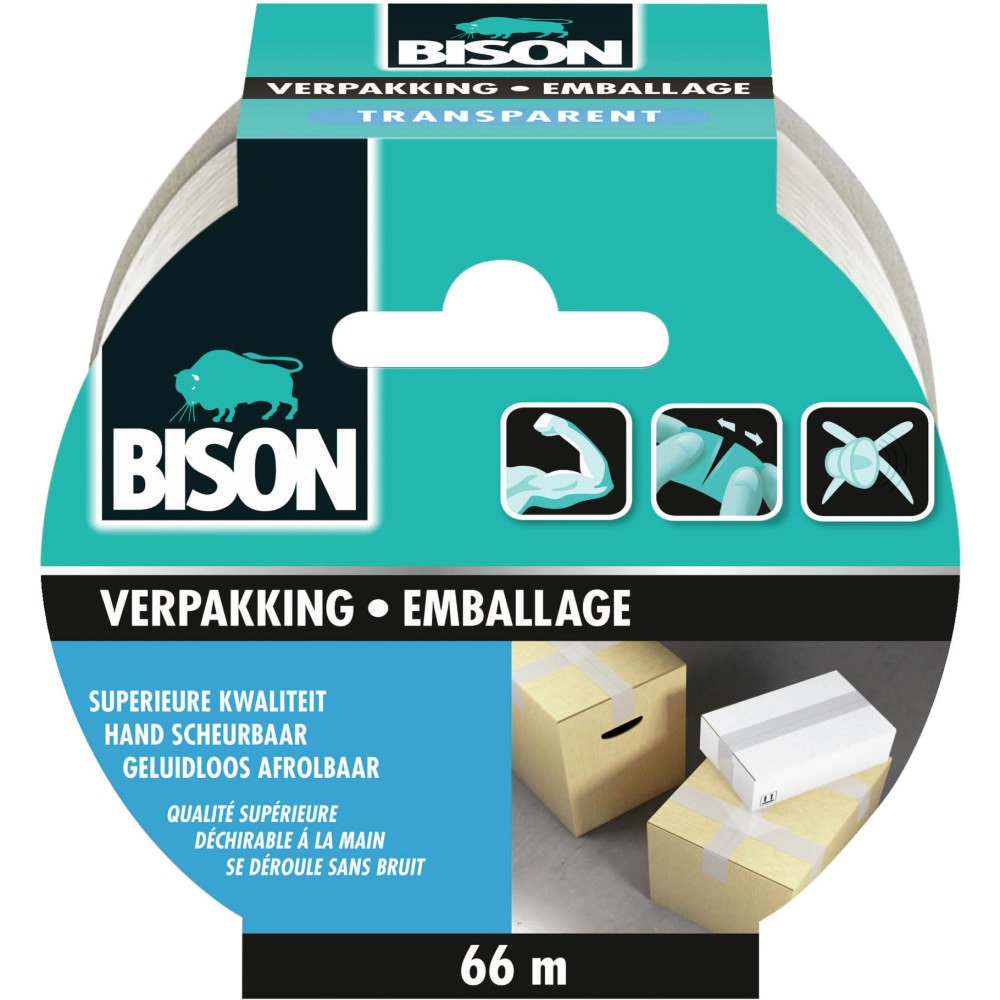 Bison Verpakkingstape Transparent Rol 66 m x 50 mm