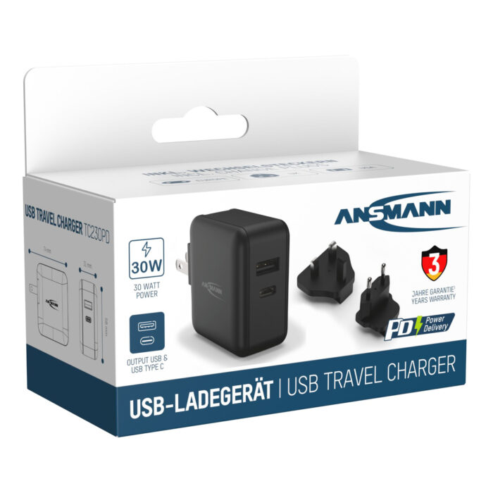 Usb reis oplader 30w met verwisselbare stekkers - Afbeelding 6