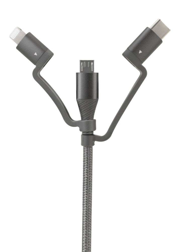 3 In 1 data en oplaadkabel 120 cm lang - Afbeelding 2