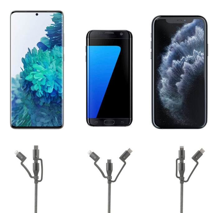 3 In 1 data en oplaadkabel 120 cm lang - Afbeelding 5