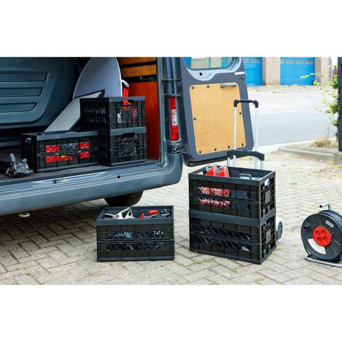 Square vouwkrat Heavy Duty 45L zwart - Afbeelding 7