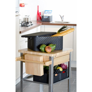 Curver Style Mandje 18L M Deksel Antraciet - Afbeelding 3