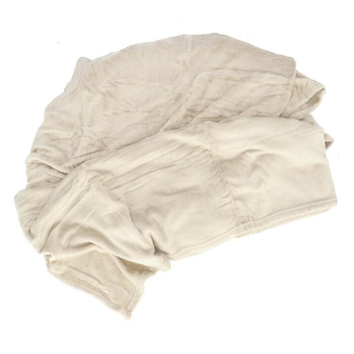 Plaid row 150x200cm beige polyester 100% recycle - Afbeelding 2