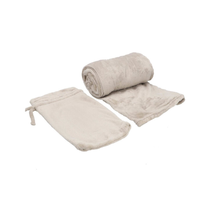 Plaid row 150x200cm beige polyester 100% recycle - Afbeelding 4