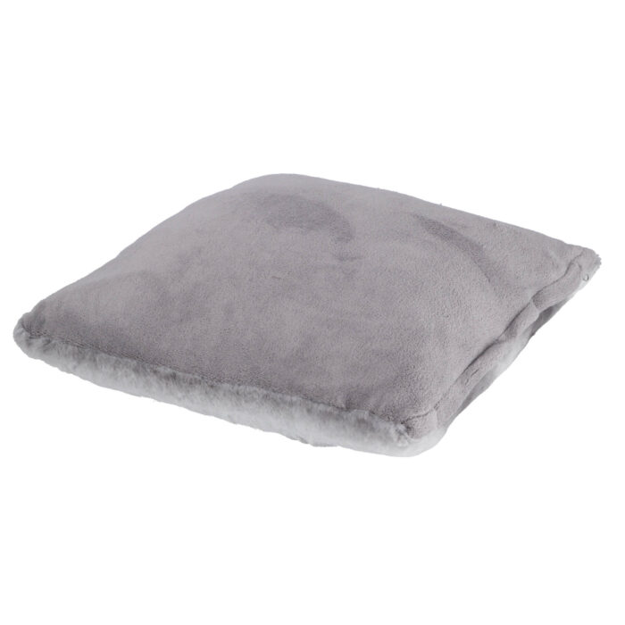 Kussen grey 45x45 cm rabbitfur look - Afbeelding 4