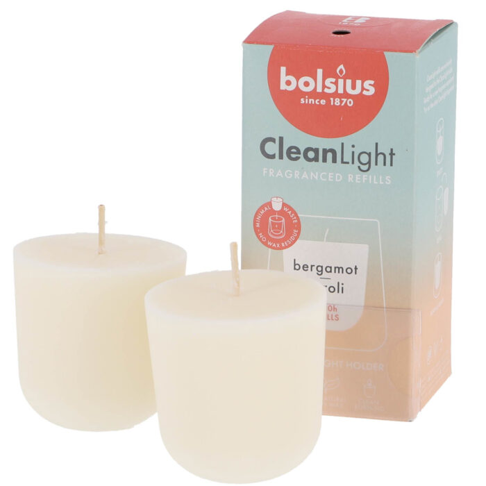 Bolsius Navulling Clean Light pack 2 Bergamot / Neroli - Afbeelding 3
