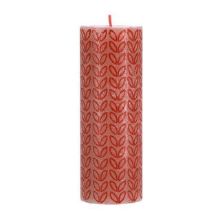 Bolsius Stompkaars Rustiek 19 x 6,8 cm Misty Pink met print - Afbeelding 2