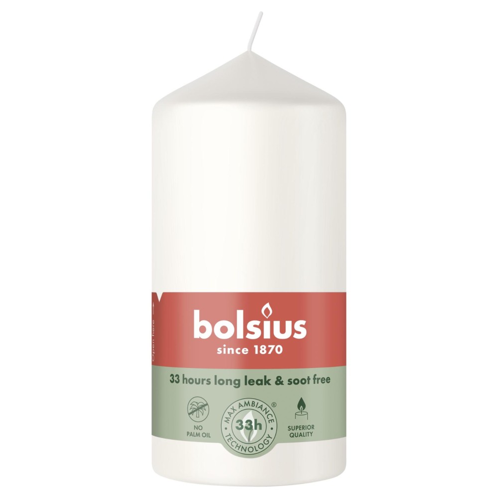 Bolsius stompkaars 120/58 cloudy white