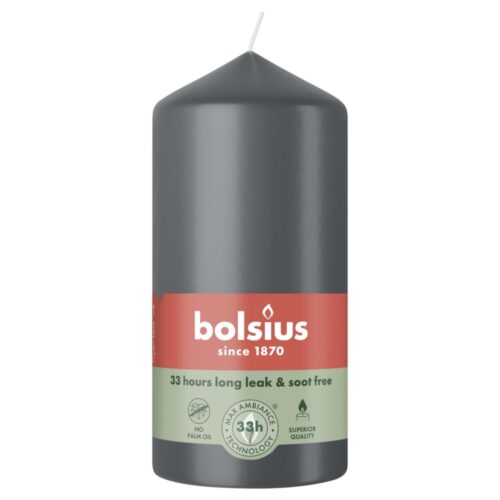 Bolsius stompkaars 120/58 stormy grey