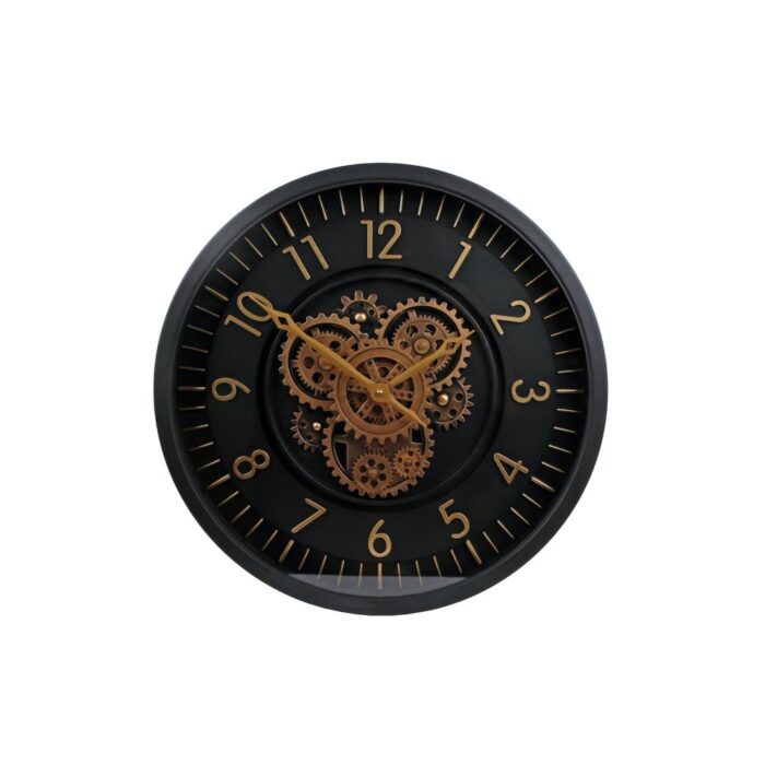 Radarklok "Vincent" zwart/goud glas/metaal 46x46x 8cm