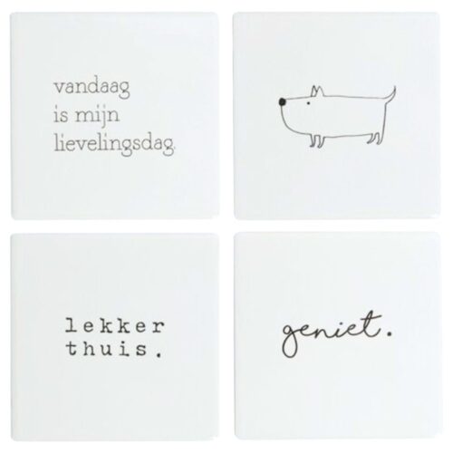 Onderzetters wandtegels 10 x 10 cm set van 4