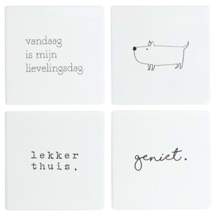Onderzetters wandtegels 10 x 10 cm set van 4