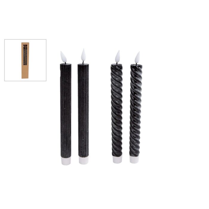 Kaars led moving light met timer zwart 2 stuks