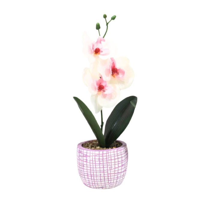 Kunst orchidee in pot 28 cm 6 assorti - Afbeelding 3