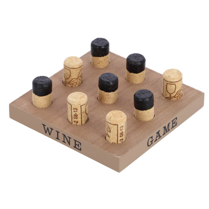 Spel tic tac toe wine 15x15 hout kurk - Afbeelding 2